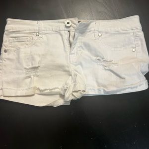 White womens jean shorts